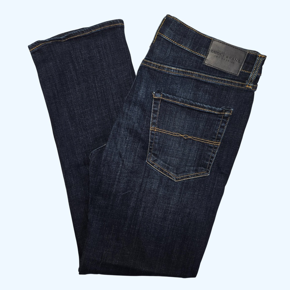 Lucky Brand 223 Straight Mens Jeans Dark Wash Denim 34x32 Indigo 7M12563